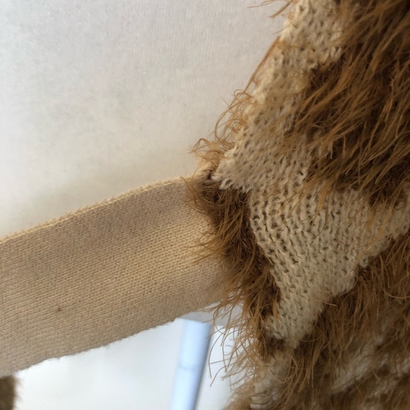 UNIQ Mocha Leopard Print Long Fluffy Textured Cardigan Size: S/M - Picture 7 of 16